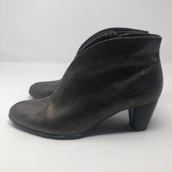 Ara Luftpolster Snake Faux Leather Copper Booties - Picture 5 of 10